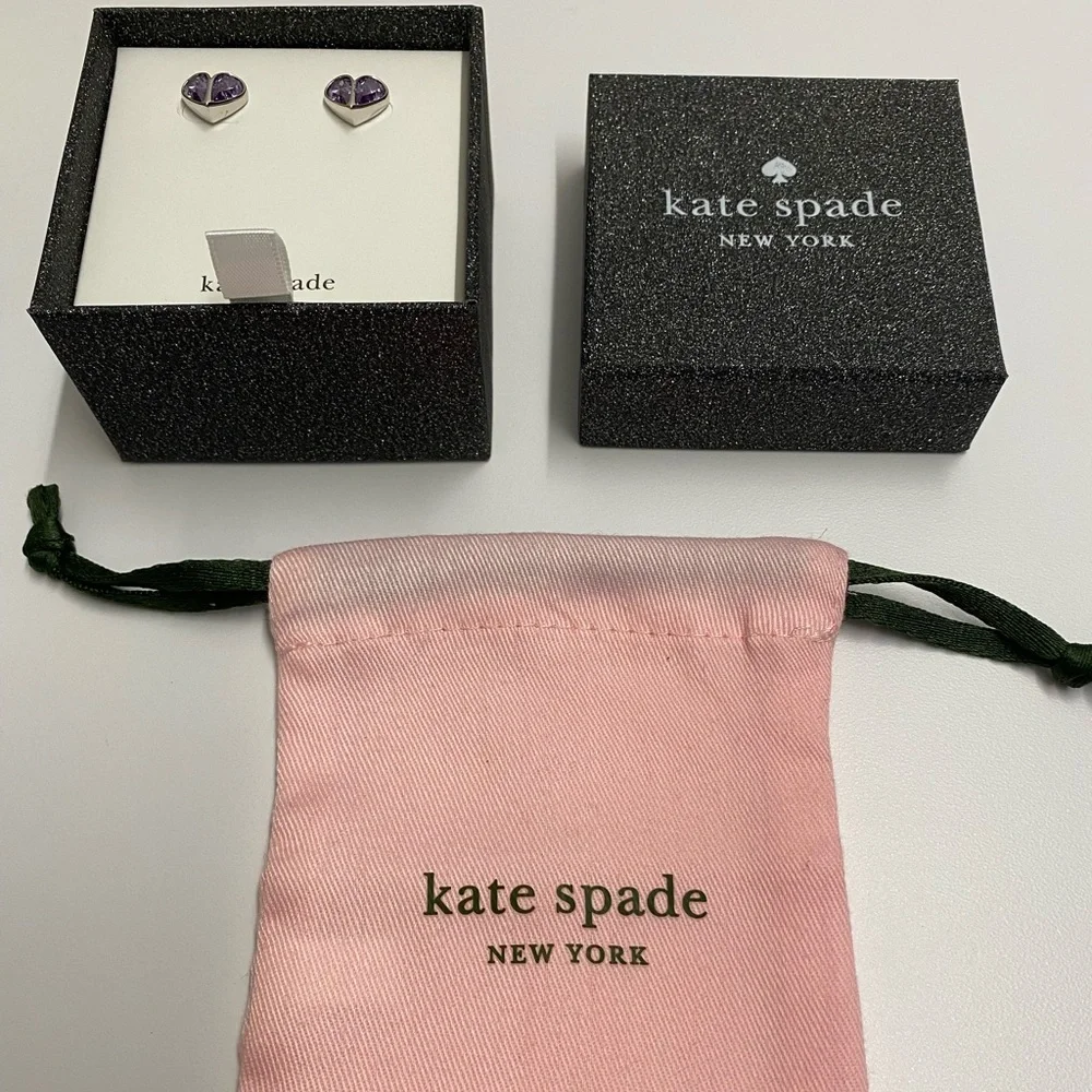 ♠️ kate spade ♠️ Rock Solid Crystal Heart Stud Earrings
